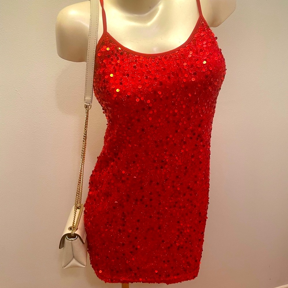 Red glitter dress